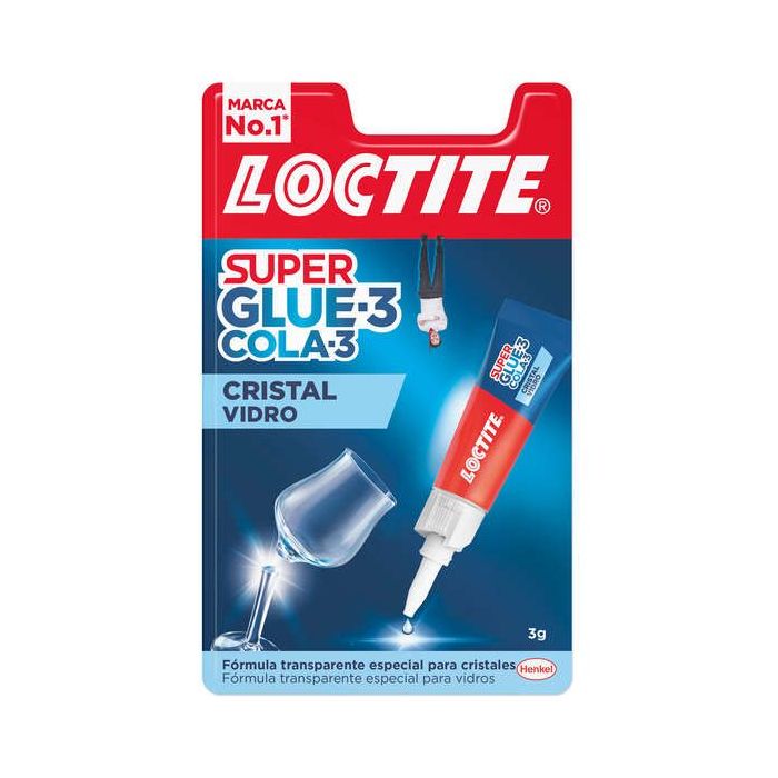 Loctite Superglue-3 Cristal 3gr - Adhesivo Liquido para Cristal y Metal - Triple Resistencia al Agua, Golpes y Temperaturas
