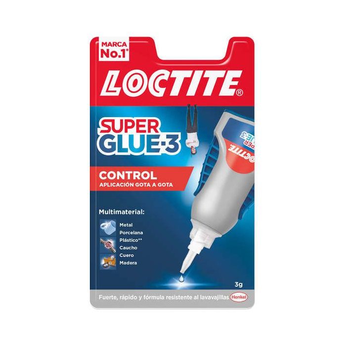 Loctite Superglue-3 Control 3gr - Adhesivo Extrafuerte - Resistente al Agua - Transparente y Duradero