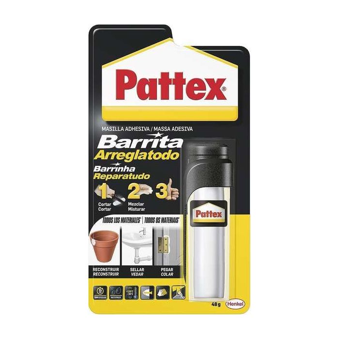 Pattex Barrita Arreglatodo Bl 48gr - Moldeable para Reparar y Sellar Agujeros y Fisuras - Ideal para Instalaciones. Depositos. Conductos. Radiadores y Tuberias
