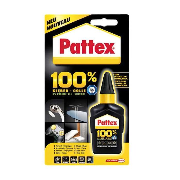 Pattex 100% Adhesivo Versatil - 50gr - 100% Ingredientes Activos - 0% Disolventes - Fuerte en Cualquier Condicion