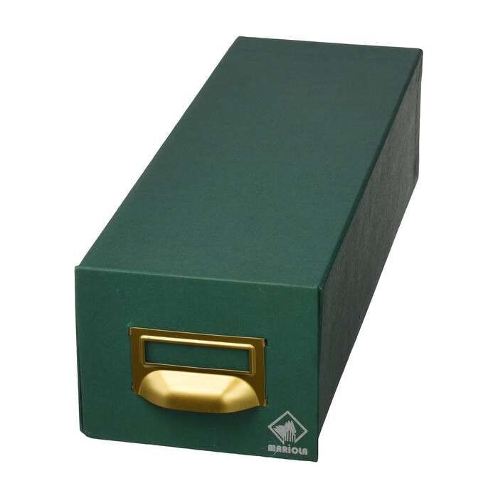 Mariola Fichero Carton Forrado en Geltex Nº3 para 1000 Fichas - Medidas 180x125x350mm - Resistente y Duradero - Color Verde