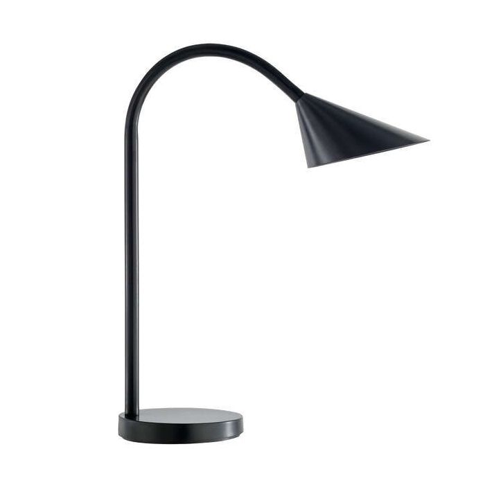 Unilux Lampara de Escritorio LED Sol - Iluminacion LED de Bajo Consumo - Diseño Elegante y Moderno - Brazo Flexible para Ajustar la Luz - Ideal para Espacios de Trabajo - Color Negro