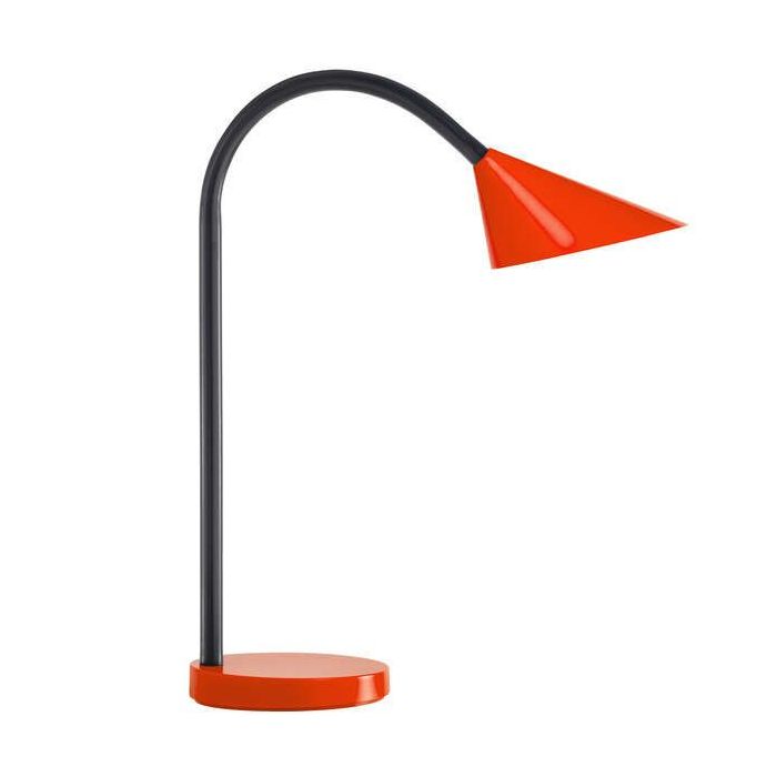 Unilux Lampara de Escritorio Sol - Diseño Moderno y Elegante - Luz LED de Bajo Consumo - Brazo Flexible para Ajustar la Direccion de la Luz - Color Rojo
