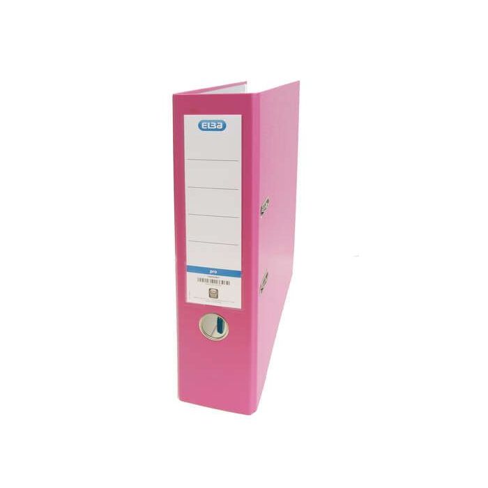 Elba Archivador Palanca Rado Top Folio - Lomo de 80mm - Forrado Exterior de Plastico - Interior de Papel - Color Rosa