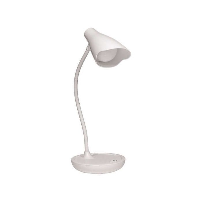 Unilux Lampara de Escritorio LED Ukky - Iluminacion LED de Bajo Consumo - Diseño Moderno y Elegante - Brazo Flexible para Ajustar la Luz - Color Blanco