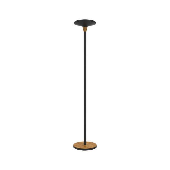 Unilux Lampara de Pie LED Baly Bamboo Negra - Diseño Elegante de Bambu - Iluminacion LED Eficiente - Altura Ajustable - Base Resistente
