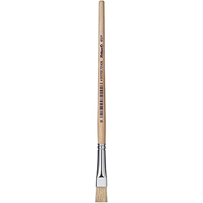 Pelikan Pincel Serie 613F Nº6 - Pincel de Punta Plana de Pelo Natural - para Colores Pastosos - Ideal para Pinturas al Oleo, Acrilico y Tempera - Mango de Madera Natural