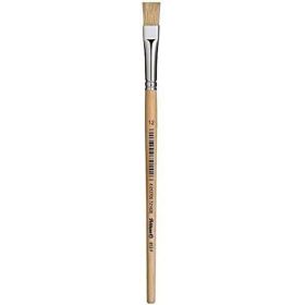 Pelikan Pincel Serie 613F Nº12 - Pincel de Punta Plana de Pelo Natural - para Colores Pastosos - Ideal para Oleo, Acrilico y Tempera - Mango de Madera Natural