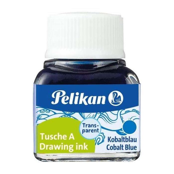 Pelikan Tinta China 523 10ml N.8 - 10ml - Ideal para Dibujo y Caligrafia - Resistente al Agua - Color Azul Cobalto