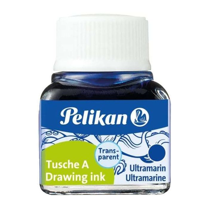Pelikan Tinta China 523 10ml N.9 - 10ml - Resistente al Agua - Ideal para Dibujo y Caligrafia - Color Azul Ultramar