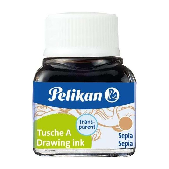 Pelikan Tinta China 523 10ml N.15 - 10ml - Tinta de Alta Calidad - Ideal para Dibujo y Caligrafia - Color Sepia