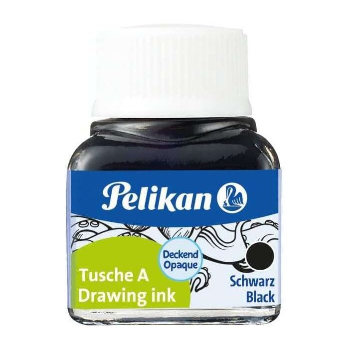 Pelikan Tinta China 523 10ml N.17 - Tinta de Alta Calidad - Resistente al Agua - Ideal para Dibujo y Caligrafia - Color Negro