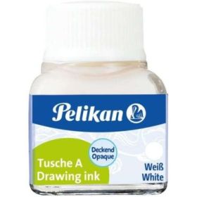Pelikan Tinta China 523 10ml N.18 - 10ml - Resistente al Agua - Secado Rapido - Color Blanco