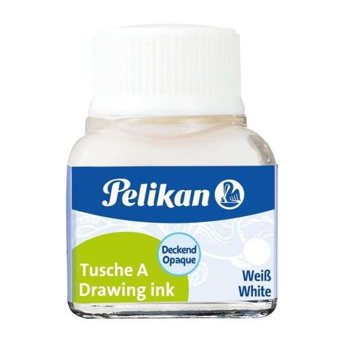 Pelikan Tinta China 523 10ml N.18 - 10ml - Resistente al Agua - Secado Rapido - Color Blanco