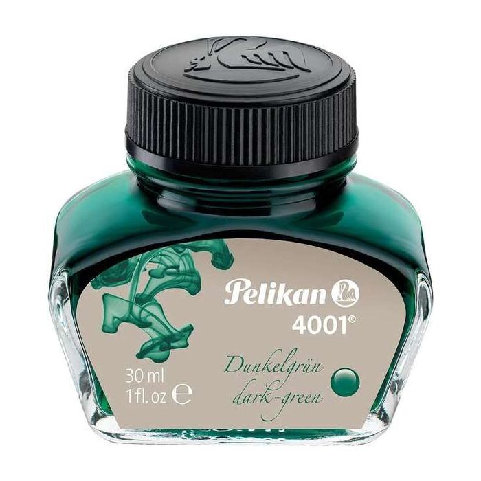 Pelikan Tinta 4001 No.78 - Frasco 30ml - Tintero de 30ml - Asegura el Perfecto Funcionamiento de la Estilografica - Color Verde Oscuro