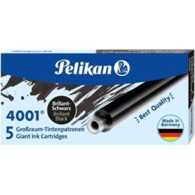 Pelikan Caja de 5 Cartuchos Largos 4001 GTP/5 - Tinta de Alta Calidad - Compatible con Plumas Estilograficas - Facil de Instalar - Color Negro