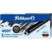 Pelikan Caja de 5 Cartuchos Largos 4001 GTP/5 - Tinta de Alta Calidad - Compatible con Plumas Estilograficas - Facil de Instalar - Color Negro