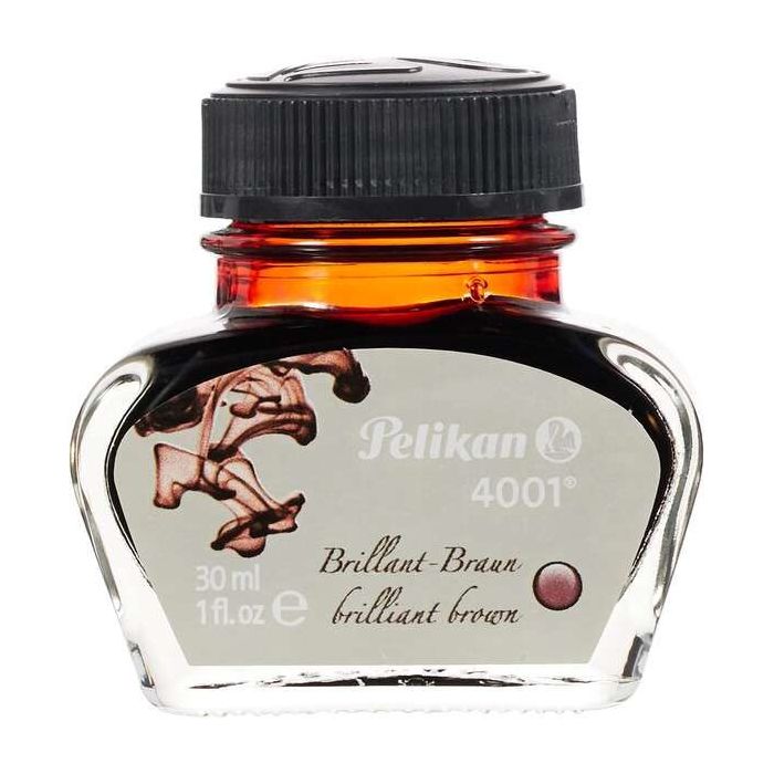 Pelikan Tinta 4001 No.78 - Frasco 30ml - Tintero de 30ml - Asegura el Perfecto Funcionamiento de la Estilografica - Color Pardo