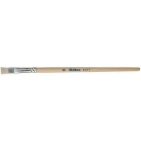 Pelikan Pincel Serie 613F Nº2 - Pincel de Punta Plana de Pelo Natural - para Colores Pastosos - para Pinturas al Oleo, Acrilico y Tempera - Mango de Madera Natural