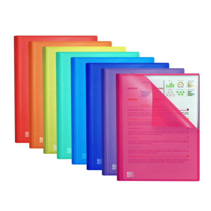 Oxford Urban A4 Carpeta de Fundas Soldadas - Tapa de Plastico Translucido - 60 Fundas - Colores Surtidos