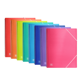 Oxford Urban A4 Carpeta de Fundas - Tapa de Plastico Translucido - Espiral - 30 Fundas - Colores Surtidos