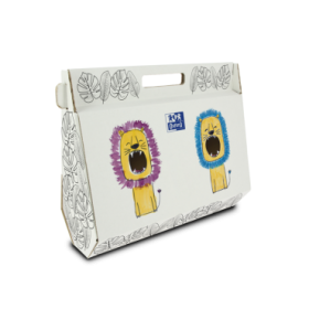 Oxford Lote Kids Pintura Caja Pintable - Incluye Bloc de Dibujo y Pintura - Estuche Kangoo - Temperas de Colores Variados
