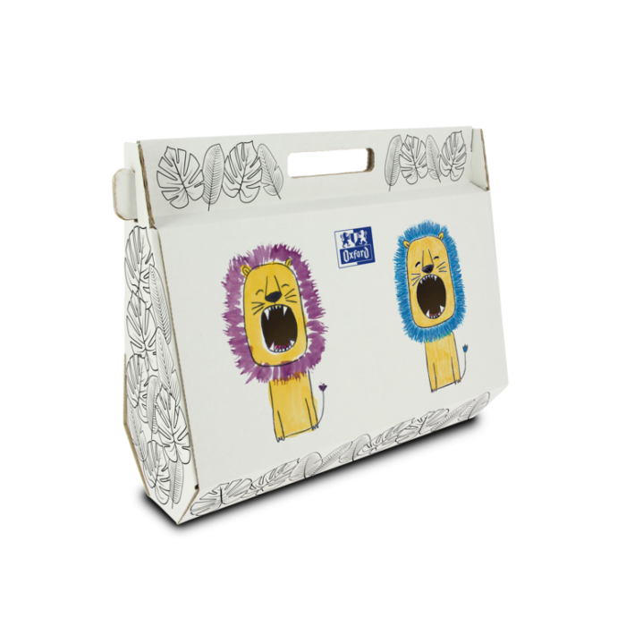 Oxford Lote Kids Pintura Caja Pintable - Incluye Bloc de Dibujo y Pintura - Estuche Kangoo - Temperas de Colores Variados