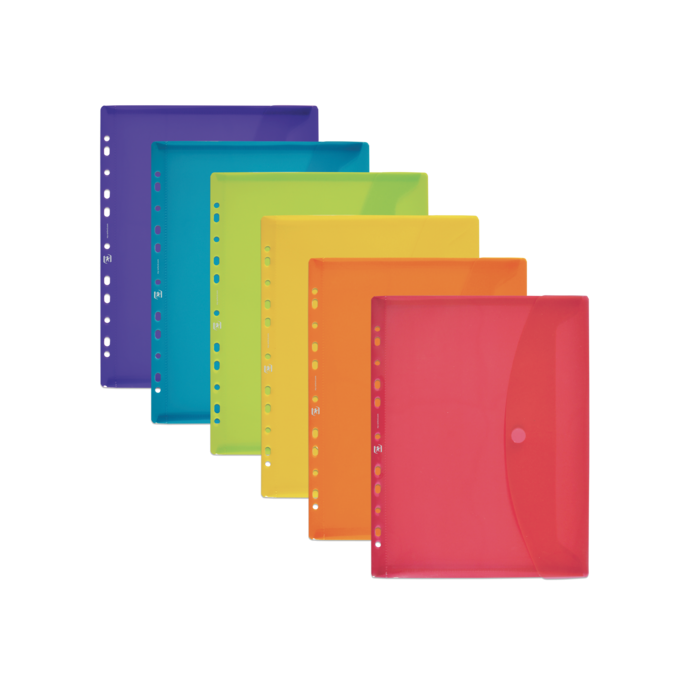 Oxford Multitalad con Velcro A5 - Organizador de Documentos - Tamaño A5 - Cierre con Velcro - Ideal para Guardar y Transportar Documentos