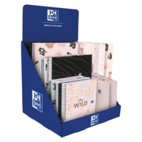 Oxford Animal Print Expositor Sobremesa - Incluye 5 Europeanbook A5+ y A4+ - 4 Europeanbinder A4+ - 5 Estuches - Diseño Llamativo y Funcional