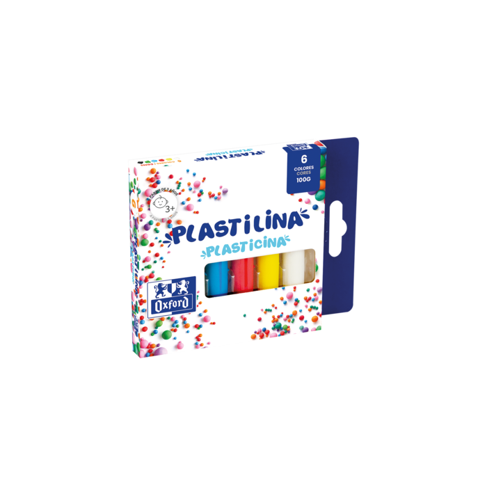 Oxford Plastilina 6 Colores 100gr - Ideal para Modelar y Crear Figuras - Textura Suave y Maleable - Colores Surtidos