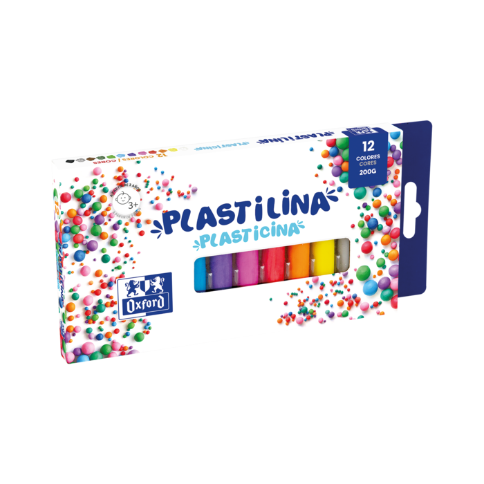 Oxford Plastilina 12 Colores 100gr - Textura Suave y Maleable - Ideal para Modelar y Crear Obras de Arte