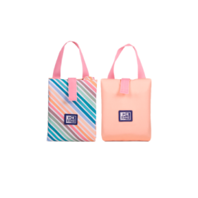 Oxford Porta Alimentos Reutilizable con Asa Colorblock - Poliester Reciclado RPET - Libre de Bpa - Conveniente y Ecologico