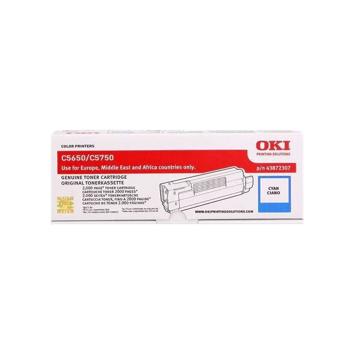 OKI C5650/C5750 Cyan Cartucho de Toner Original - 43872307