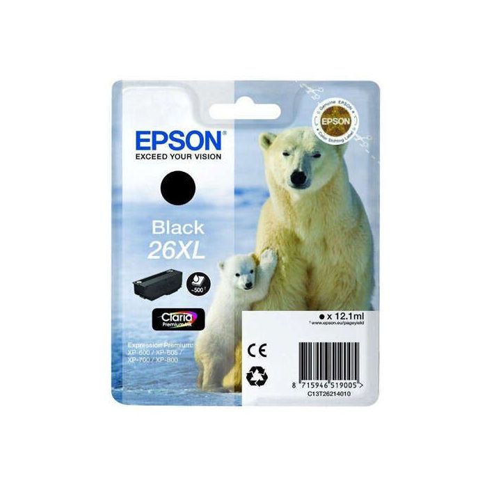 Epson T2621 (26XL) Negro Cartucho de Tinta Original - C13T26214012