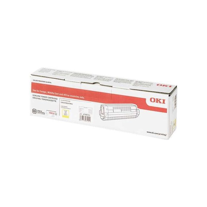 OKI C824/C834/C844 Amarillo Cartucho de Toner Original - 47095701