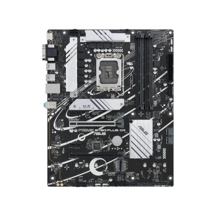 Asus Prime B760-Plus D4 Placa Base Intel 1700 DDR4 - HDMI, VGA, PCIe 5.0, M2, 4x Sata III, USB 2.0, 3.2, RJ-45, DisplayPort