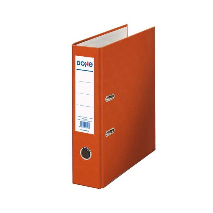 Dohe Archicolor Archivador de Palanca con Rado - Carton Forrado - Formato Folio - Lomo Ancho - Color Naranja