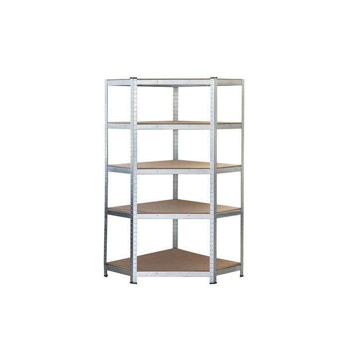 Blim Estanteria Galvanizada - 180x90x40x90cm - 5 Baldas Ajustables - Soporte 175kg por Balda - Espesor Acero 0.62mm - Espesor Estantes de Madera MDF 4mm - Facil Montaje - Color Gris
