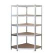 Blim Estanteria Galvanizada - 180x90x40x90cm - 5 Baldas Ajustables - Soporte 175kg por Balda - Espesor Acero 0.62mm - Espesor Estantes de Madera MDF 4mm - Facil Montaje - Color Gris