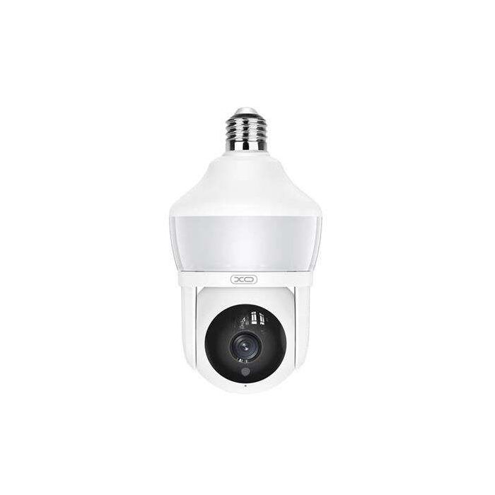 XO Camara de Seguridad Wifi 3mpx - Deteccion de Movimiento 0-12m - Vision Nocturna - Intercomunicador Bidireccional - Grabacion en Bucle - Rotacion 355º - Soporta MicroSD 128Gb - Color Blanco