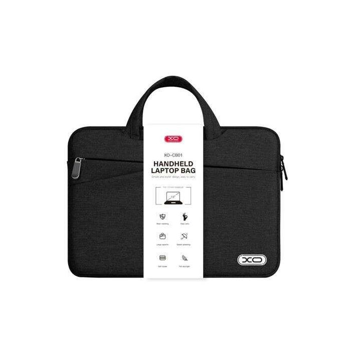 XO Maletin para Portatil - hasta 13" - Resistente a Salpicaduras, Desgaste y Arañazos - Diseño Moderno - Color Negro