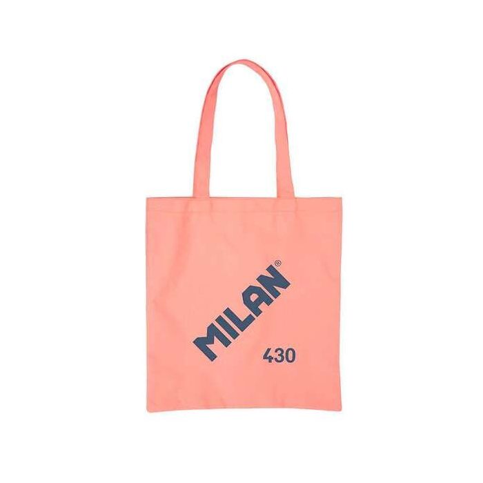 Milan Serie 1918 Tote Bag Bolsa de Tela - Tamaño  50x38x41cm - Asa Larga 27cm - Tejido 'ripstop' - Color Rosa