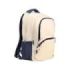 Milan Serie 1918 Mochila Escolar 25L - 3 Bolsillos Delanteros + 2 Bolsillos Laterales - Asas Regulables y Acolchadas - Tamaño 46,5x30x17cm - Color Beige/Azul Oscuro