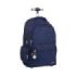 Milan Serie 1918 Mochila Escolar 25L con Carro Integrado y Mango Metalico Retractil - 3 Bolsillos Delanteros + 2 Bolsillos Laterales - Tamaño 46,5x30x17cm - Color Azul Oscuro