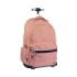 Milan Serie 1918 Mochila Escolar 25L con Carro Integrado y Mango Metalico Retractil - 3 Bolsillos Delanteros + 2 Bolsillos Laterales - Tamaño 46,5x30x17cm - Color Rosa