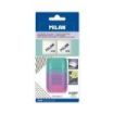Milan Compact Sunset Afilaborra Compact con 2 Gomas de Borrar - Sacapuntas Doble - Cuchilla de Seguridad - Color Turquesa/Violeta/Rosa
