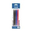 Milan P1 Touch Pack de 4 Boligrafos de Bola Retractiles - Punta Redonda 1mm - Tinta con Base de Aceite - Escritura Suave - 1.200m de Escritura - Color Negro x2, Azul y Rojo