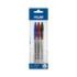 Milan P1 Pack de 3 Boligrafos de Bola Retractiles - Punta Redonda 1mm - Cuerpo Transparente - Color Azul, Negro y Rojo