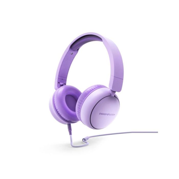 Energy Sistem Auriculares con Cable - Plastico 100% Reciclado - Cable Extraible - Microfono - Asistente de Voz - Color Violeta