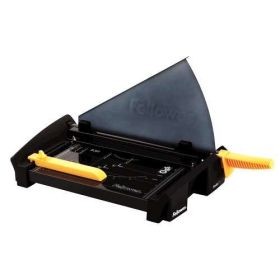 Fellowes Cortadora de Papel con Cuchilla en Acero Inoxidable - Capacidad de Corte 20 Hojas - Guias de Corte con Formatos Din - Base Metalica con Patas Anti-Deslizantes